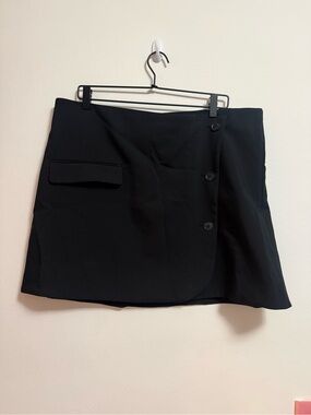 a‎ new day Black Mini Skirt with Button Detail